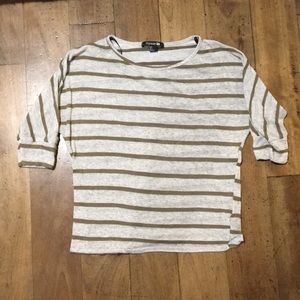F21 Bronze beige striped shirt